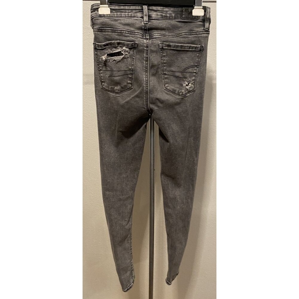 American Eagle Jrs/Womens 24X28 Jeans Next Level Stretch Regular Distressed - Picture 8 of 10